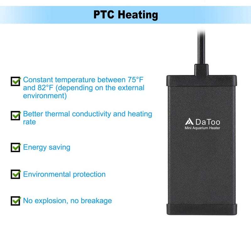 DaToo 30 Watt Small Aquarium Heater Mini Betta Flat Fish Tank Heater for 3 Gallon 5 Gallon - Image 4